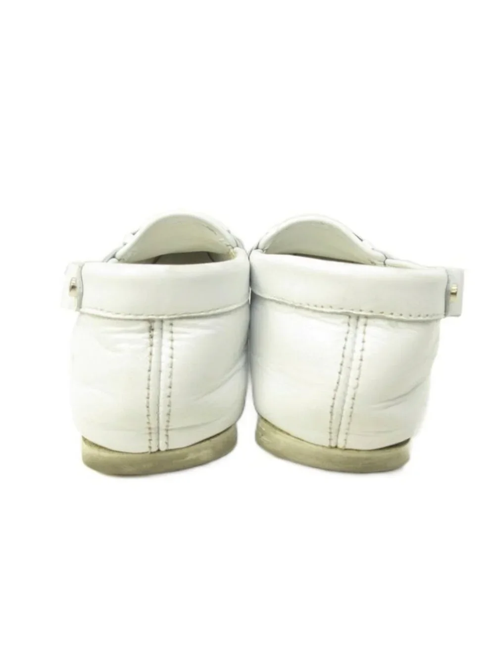 Dior Trotter Loafers Driving Shoes Leather White 35.5 - Picture 3 of 7